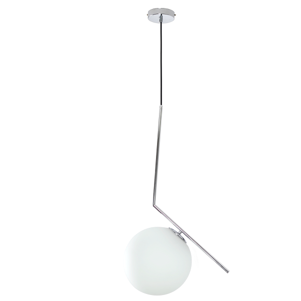 Hampton Gold or Chrome And White Glass Pendant Light 3 Sizes - Lighting.co.za