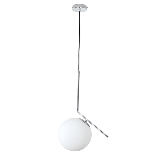 Hampton Gold or Chrome And White Glass Pendant Light 3 Sizes - Hanging Lights - Lighting.co.za