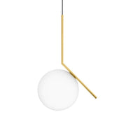 Hampton Gold or Chrome And White Glass Pendant Light 3 Sizes - Lighting.co.za