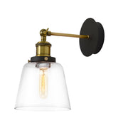 Carrington Clear Glass And Brass Vintage Wall Light - Fixed Lights - Lighting.co.za