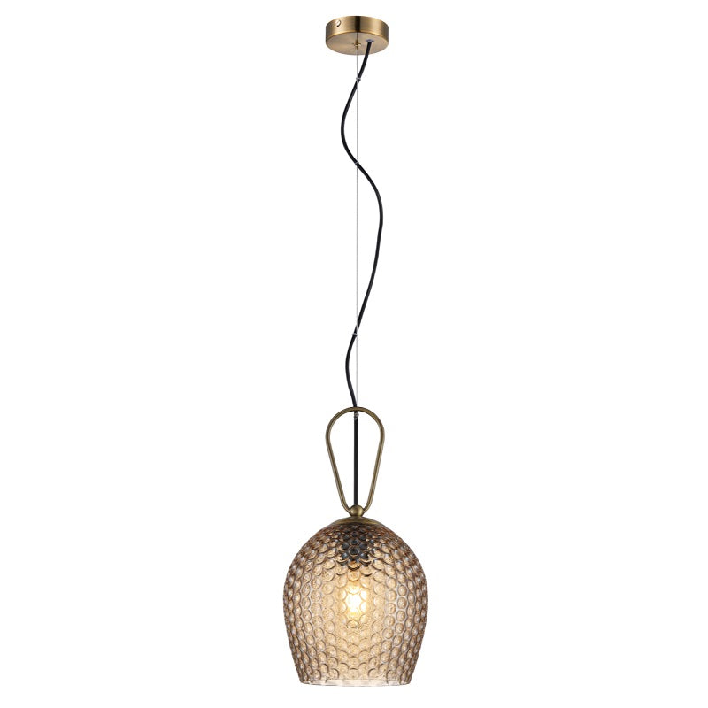 Cedar Clear | Amber | Smoke Textured Glass Pendant Light - Lighting.co.za