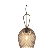Cedar Clear | Amber | Smoke Textured Glass Pendant Light - Lighting.co.za