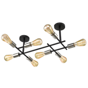 Grid 8 Light Black And Chrome | Brass Ceiling Light - Lighting.co.za