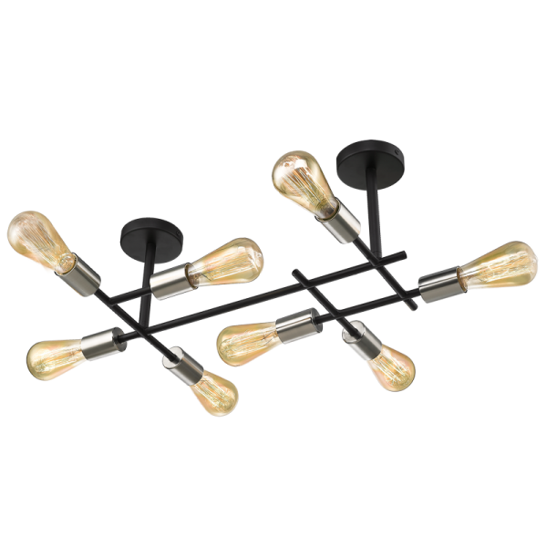 Grid 8 Light Black And Chrome | Brass Ceiling Light - Lighting.co.za