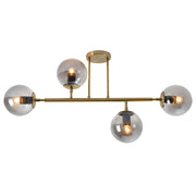 Sphere And Stem Brass And Smoke Glass 4L|8L Ceiling Light - Lighting.co.za