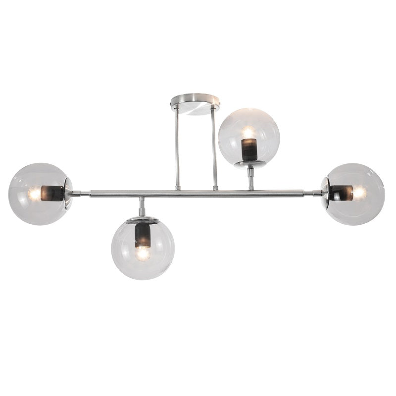 Sphere And Stem Chrome And Clear Glass 4L|8L Ceiling Light - Lighting.co.za