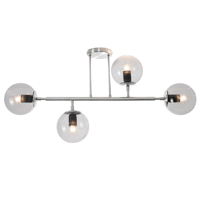Sphere And Stem Chrome And Clear Glass 4L|8L Ceiling Light - Lighting.co.za