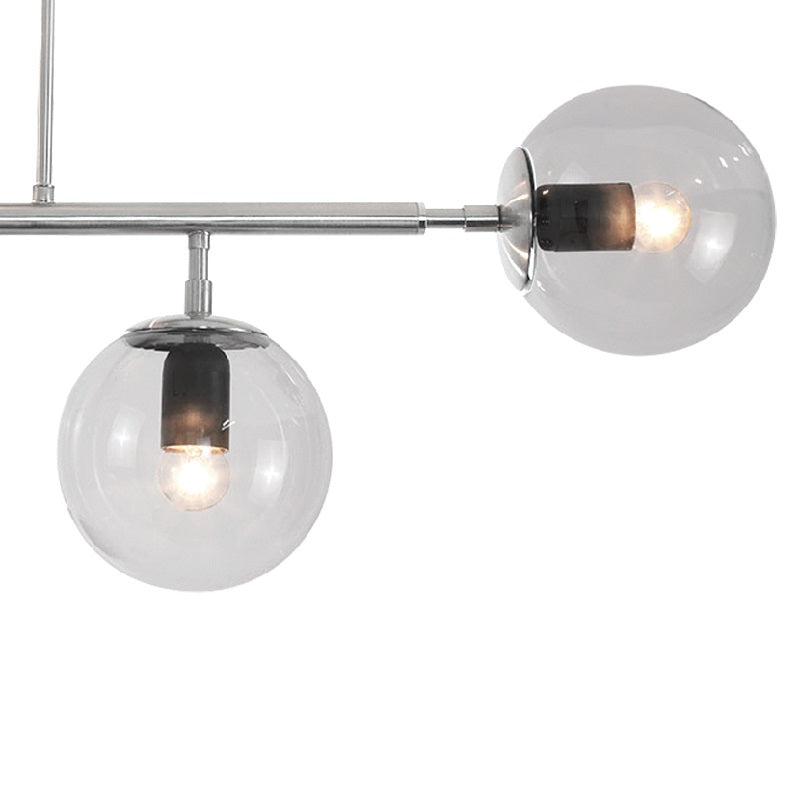 Sphere And Stem Chrome And Clear Glass 4L|8L Ceiling Light - Lighting.co.za