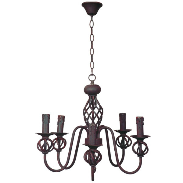 Rustic Wrought Iron 5 | 8 Light Chandelier - Lighting.co.za