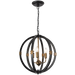 Orb Round Black And Brass 3 Light Chandelier - Lighting.co.za