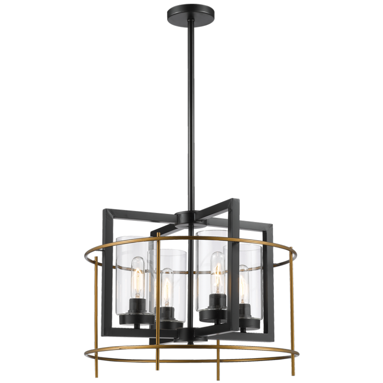 Orion Black Gold 4 Light Chandelier - Lighting.co.za