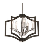 Chelsea 5 Light Black and Chrome Chandelier - Lighting.co.za