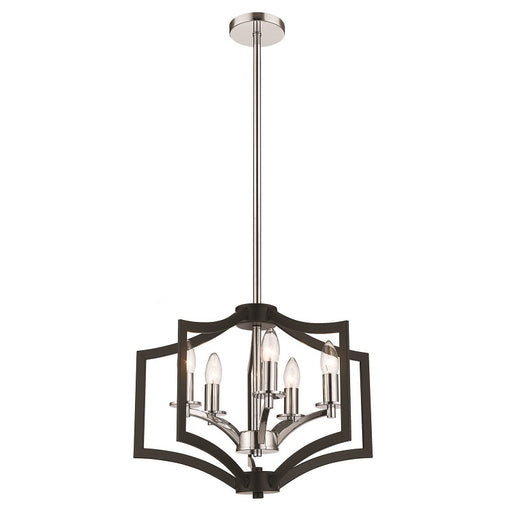 Chelsea 5 Light Black and Chrome Chandelier - Lighting.co.za