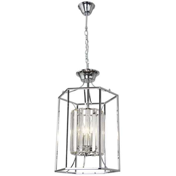Ziva Chrome And Clear Crystal 3 Light Chandelier - Lighting.co.za
