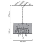 Grand Elegance Chrome and Crystal With Drum Shade Chandelier - Lighting.co.za