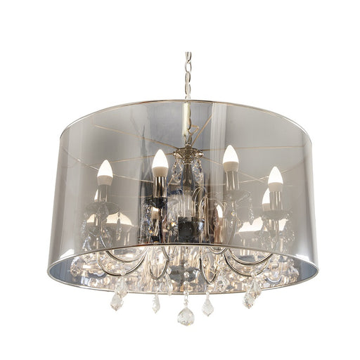Grand Elegance Chrome and Crystal With Drum Shade Chandelier - Lighting.co.za