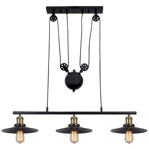 Hinkley Barn Height Adjustable Black And Brass Pendant Light - Lighting.co.za