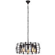 Folio Round 5 Light Black Chandelier - Lighting.co.za