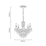 Odile 5 Light Clear Acrylic Chandelier - Lighting.co.za