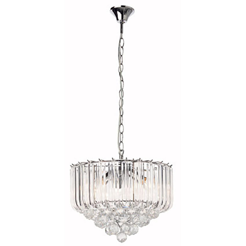 Otis Clear Acrylic And Chrome 3 | 5 Light Chandelier - Lighting.co.za