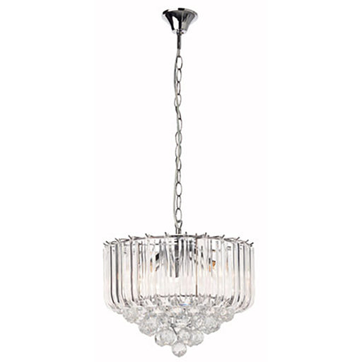 Otis Clear Acrylic And Chrome 3 | 5 Light Chandelier - Lighting.co.za