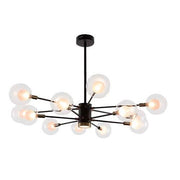 Modo 12 Light Black And Glass Chandelier - Lighting.co.za