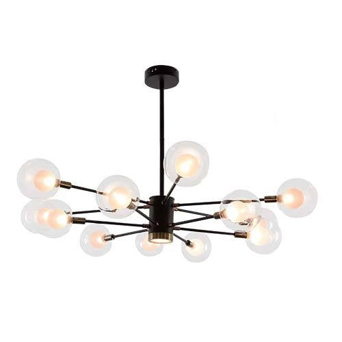 Modo 12 Light Black And Glass Chandelier - Lighting.co.za