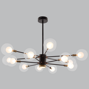 Modo 12 Light Black And Glass Chandelier - Lighting.co.za