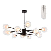 Modo 12 Light Black And Glass Chandelier - Lighting.co.za
