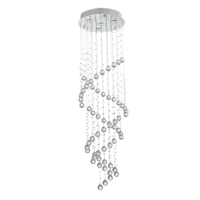 Valeria Drop Chrome and Clear 4 Light Crystal Chandelier - Lighting.co.za