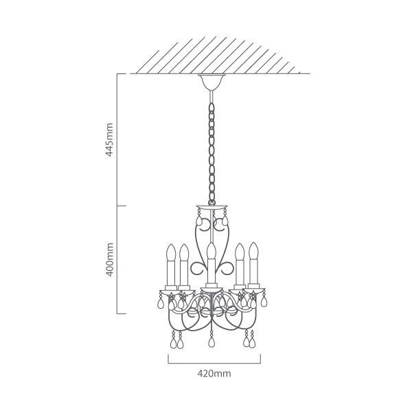 Cleo 5 Arm Chandelier - Lighting.co.za
