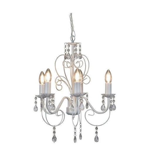 Cleo 3 | 5 Arm Black | Chrome | White Chandelier - Hanging Lights - Lighting.co.za