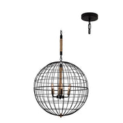 Sparta Black Sphere Grid 4 | 6 Light Pendant Light - Lighting.co.za