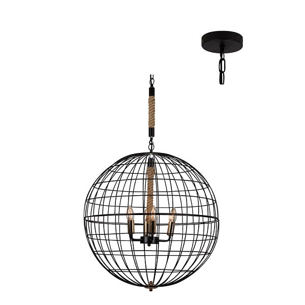 Sparta Black Sphere Grid 4 | 6 Light Pendant Light - Lighting.co.za