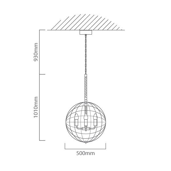 Sparta Black Sphere Grid 4 | 6 Light Pendant Light - Lighting.co.za