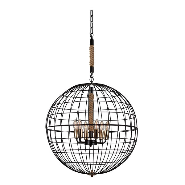 Sparta Black Sphere Grid 4 | 6 Light Pendant Light - Lighting.co.za