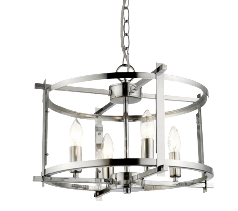 Bow Chrome And Clear Plain Glass Shade Pendant Light - Lighting.co.za