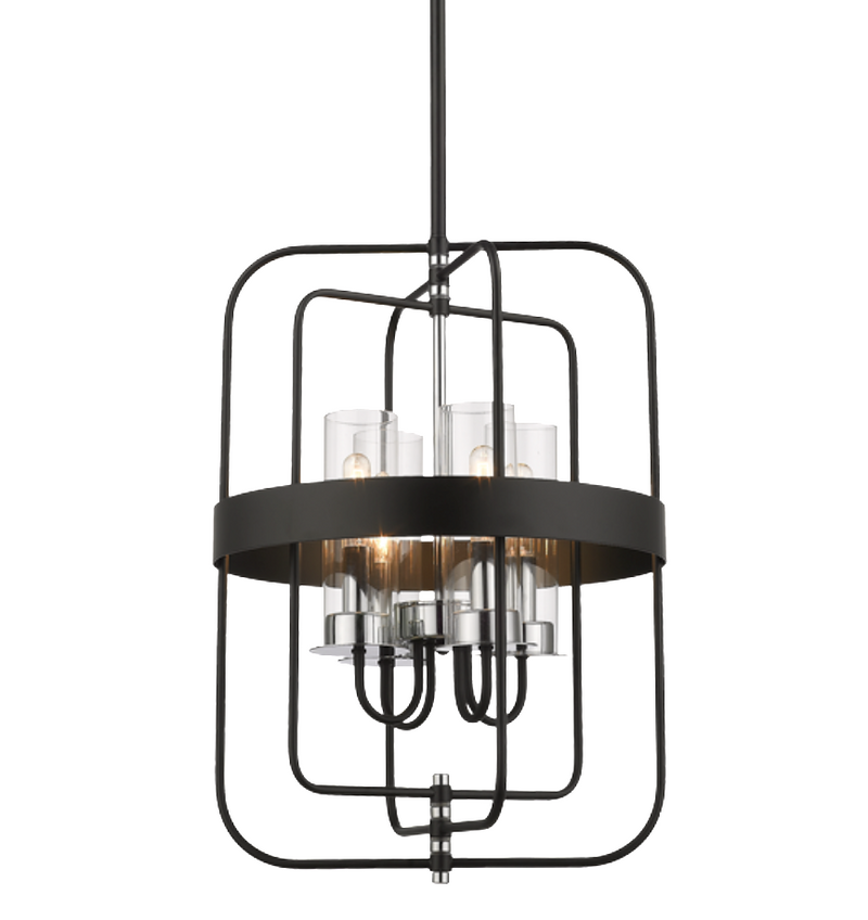 Erin Black And Chrome Wire Lantern Pendant Light - Lighting.co.za