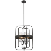 Erin Black And Chrome Wire Lantern Pendant Light - Lighting.co.za