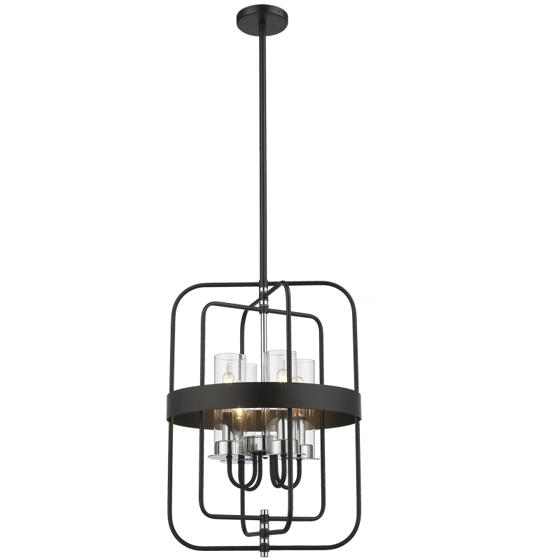 Erin Black And Chrome Wire Lantern Pendant Light - Lighting.co.za