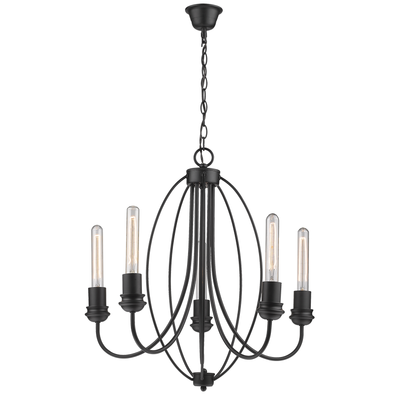 Citadel 5 Light Black Metal Chandelier - Lighting.co.za