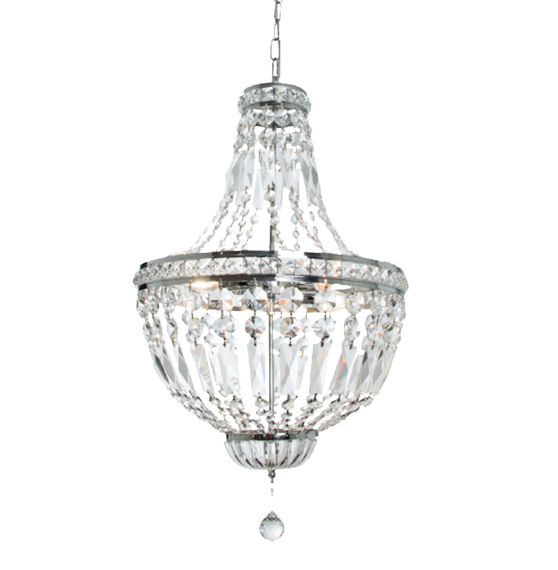 Grand Waterfall Chrome And Crystal Glass Chandelier - Lighting.co.za