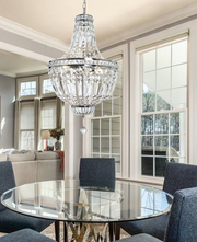 Grand Waterfall Chrome And Crystal Glass Chandelier - Lighting.co.za