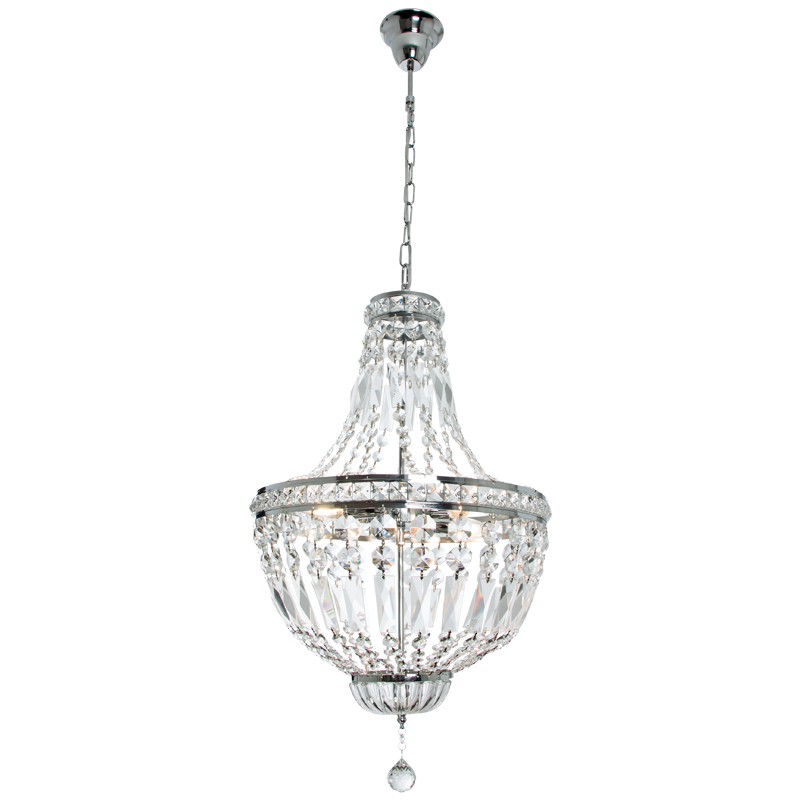 Grand Waterfall Chrome And Crystal Glass Chandelier - Lighting.co.za