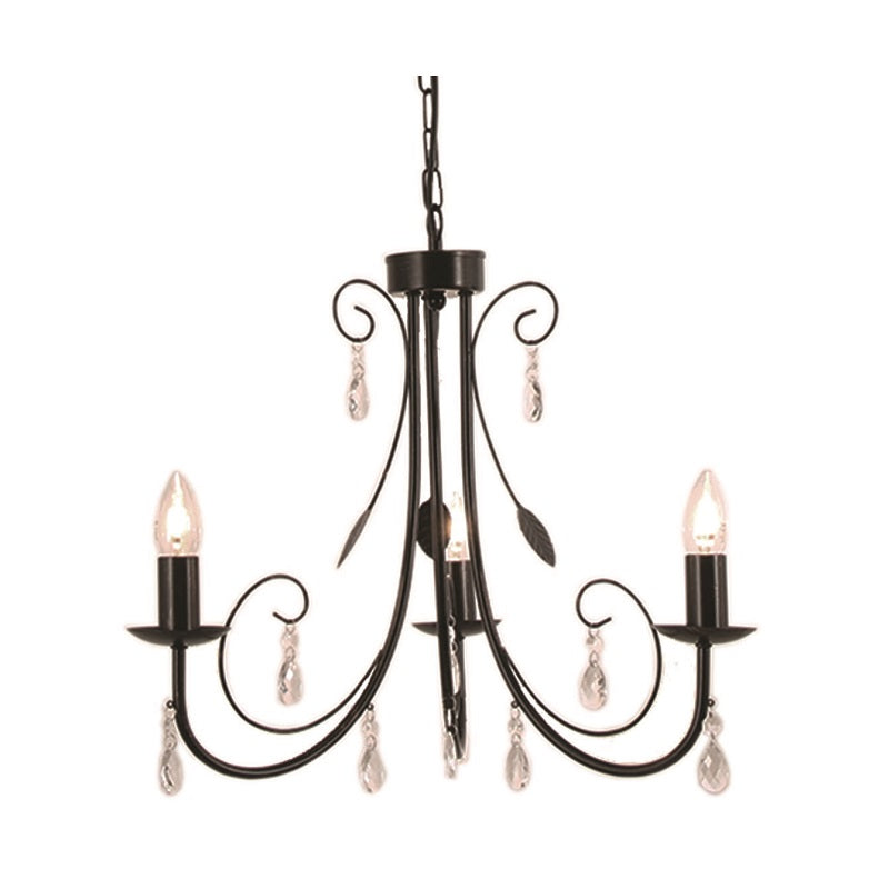 Clarion Black | White 3 or 5 Light Chandelier - Lighting.co.za