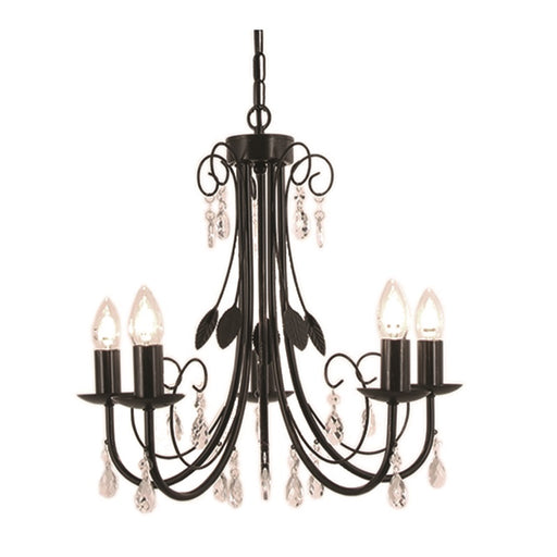 Clarion Black | White 3 or 5 Light Chandelier - Lighting.co.za