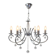 Country Antique Brown | Chrome 6 | 8 Light Chandelier - Lighting.co.za