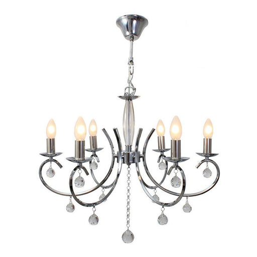 Country Antique Brown | Chrome 6 | 8 Light Chandelier - Hanging Lights - Lighting.co.za
