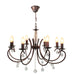 Country Antique Brown | Chrome 6 | 8 Light Chandelier - Lighting.co.za