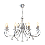 Country Antique Brown | Chrome 6 | 8 Light Chandelier - Lighting.co.za